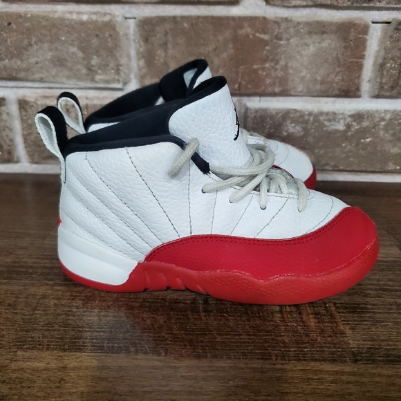 Nike Air Jordan 12 retro cherry TD white red toddler size 10c - Picture 2 of 6